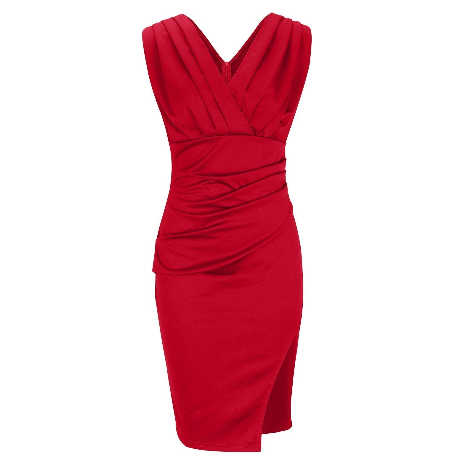 Audrey | Fitted dress with V-neckline and slit