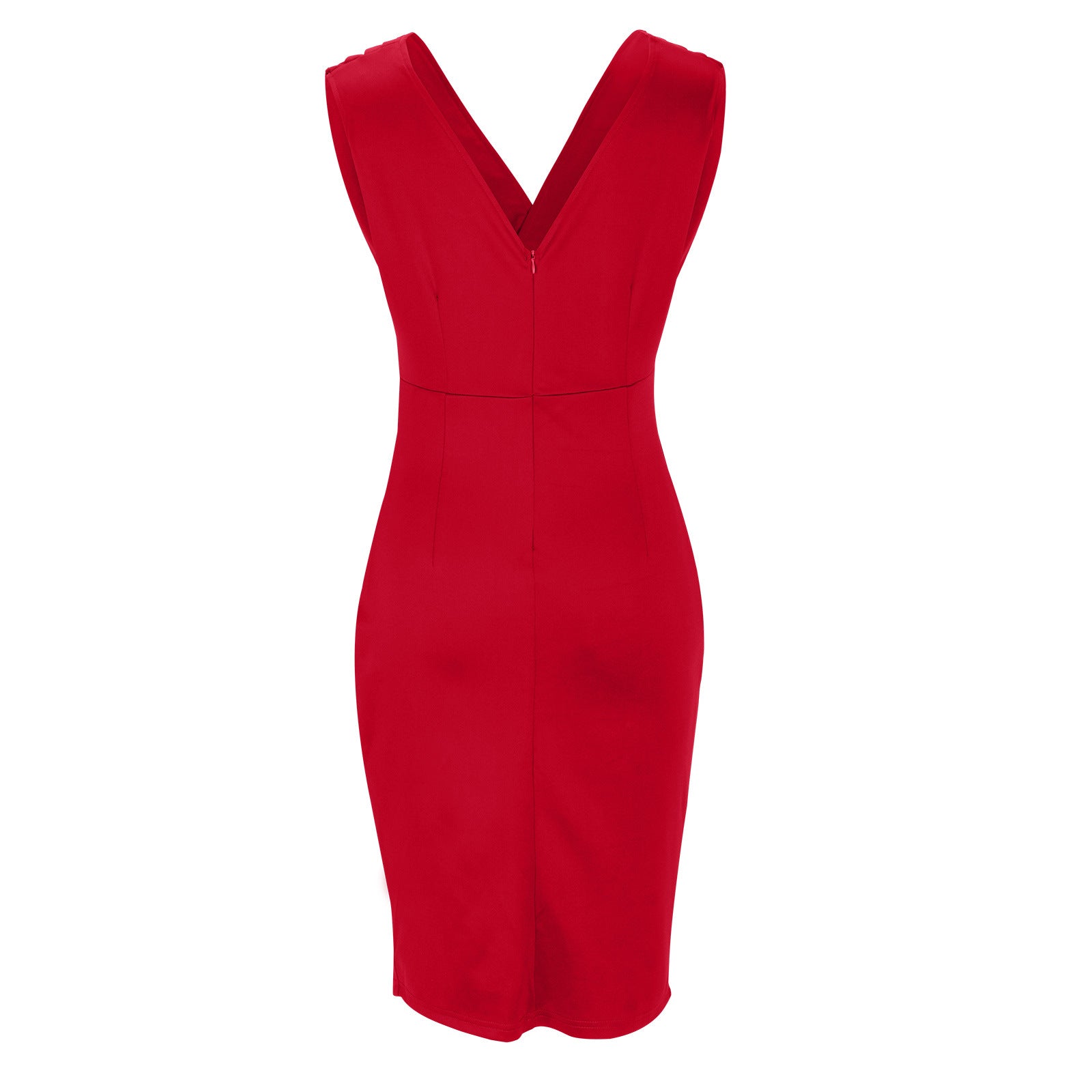 Audrey | Fitted dress with V-neckline and slit