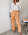 Saskia™ - Elegant Modern Blus och Vida Byxor 2-Delat Set + GRATIS Bälte