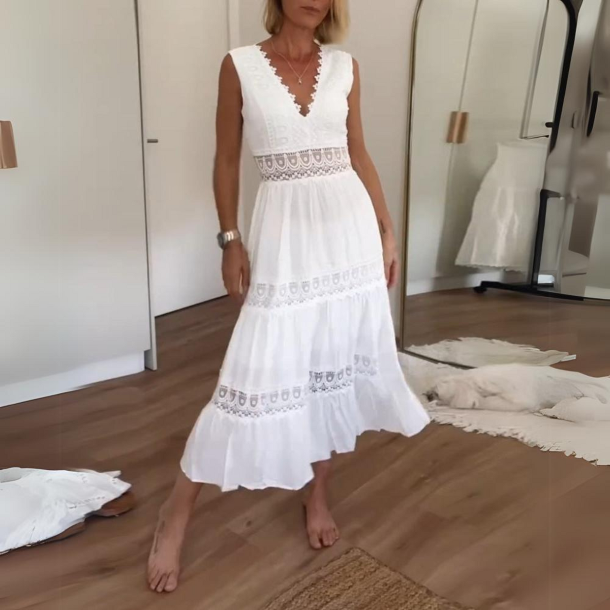 Ava | Lace cami dress with a V-neck