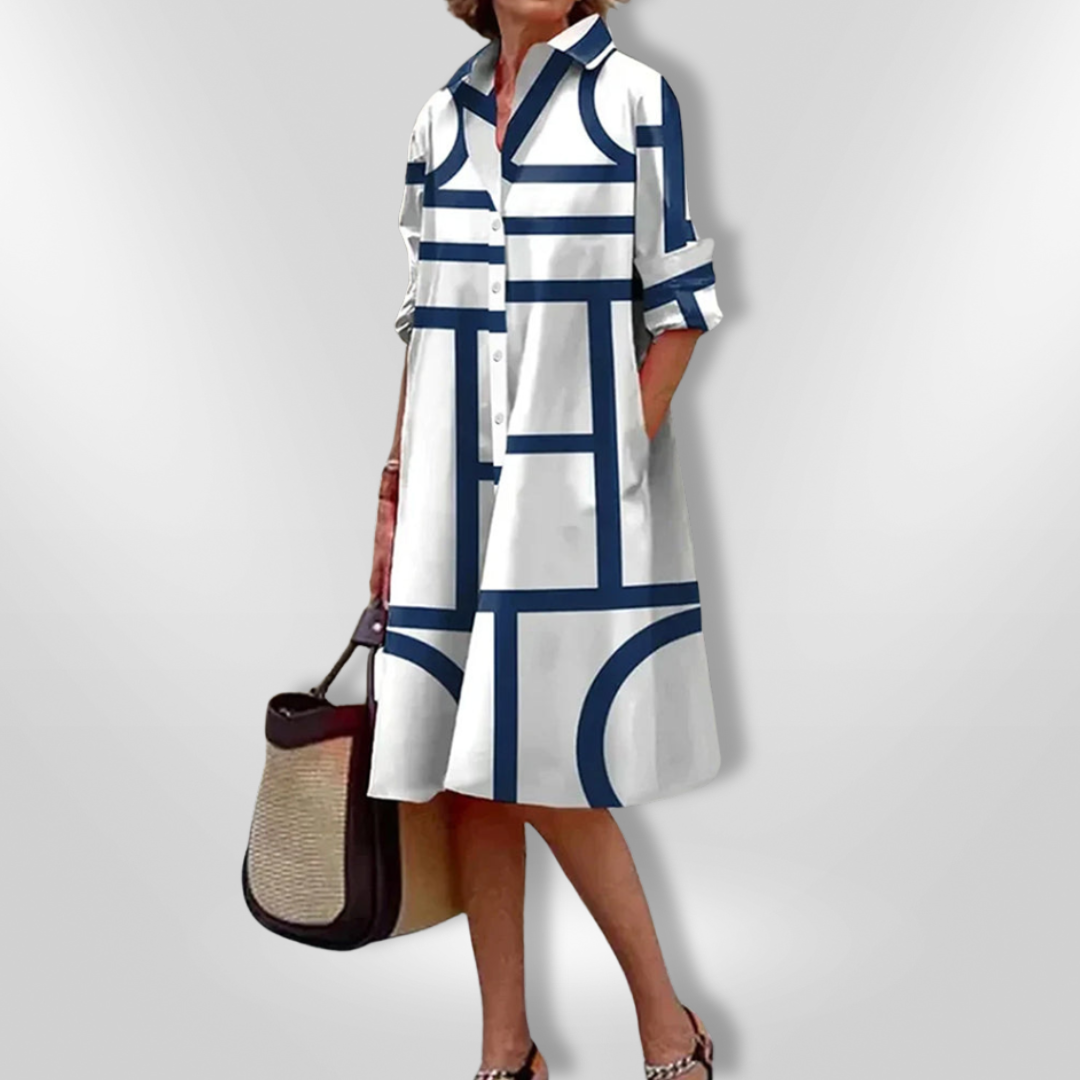 Julie™ - Geometriskt Mönstrad Modern Midiklänning