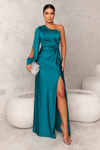 Priscilla | One sleeve satin dress