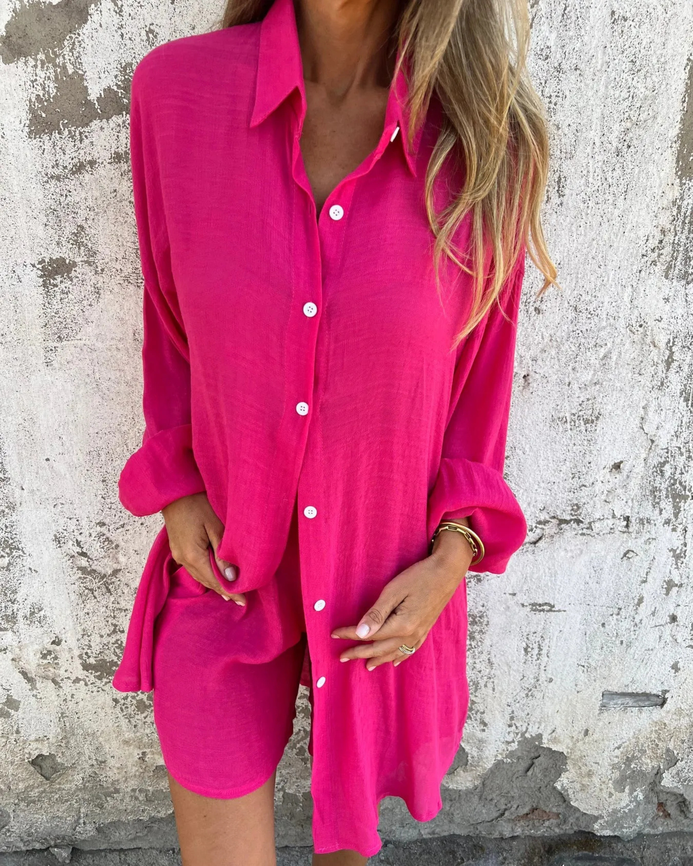 Magdalena™ - Avslappnad Chic Skjorta & Shorts Set