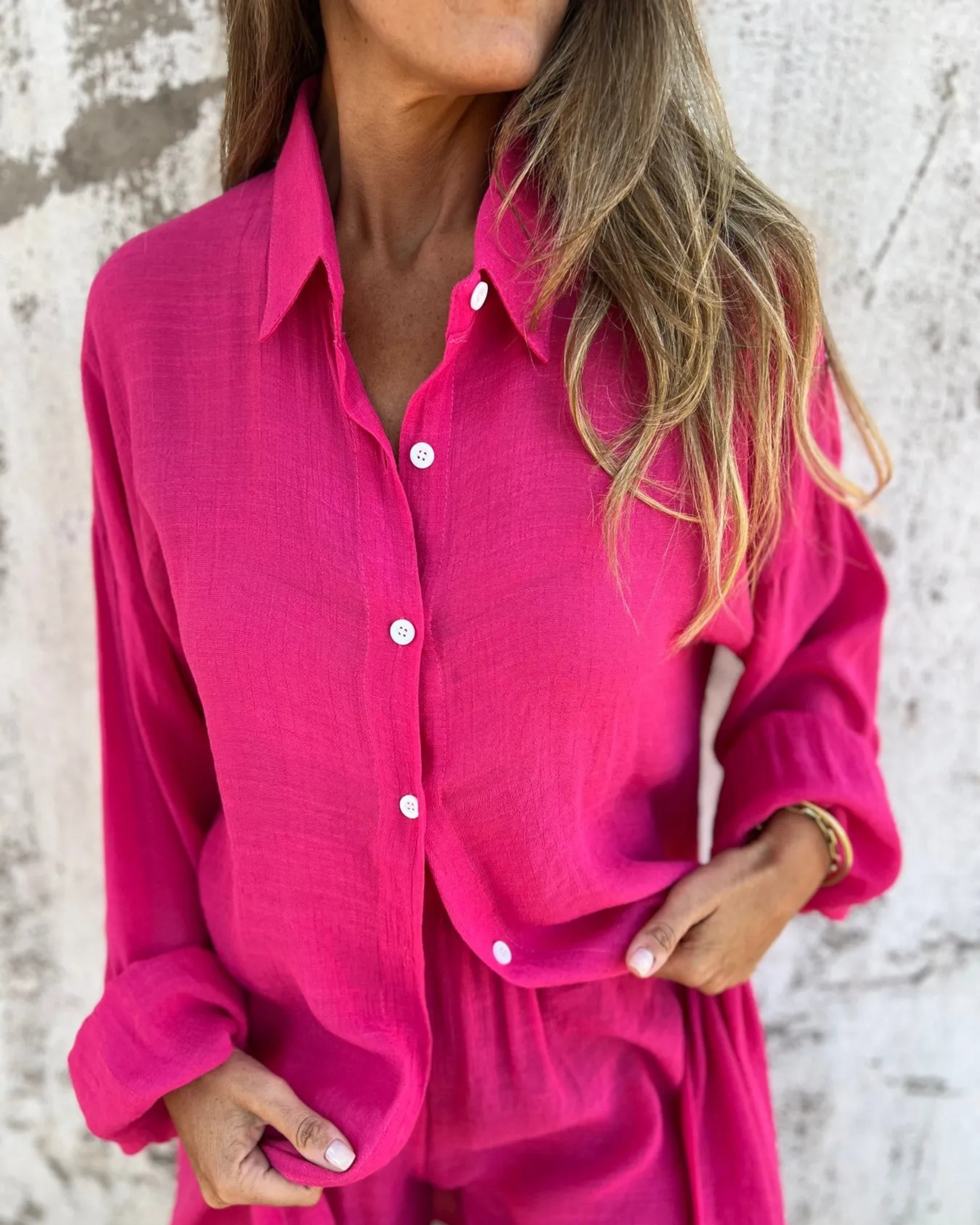 Magdalena™ - Avslappnad Chic Skjorta & Shorts Set