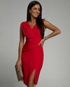 Audrey | Fitted dress with V-neckline and slit