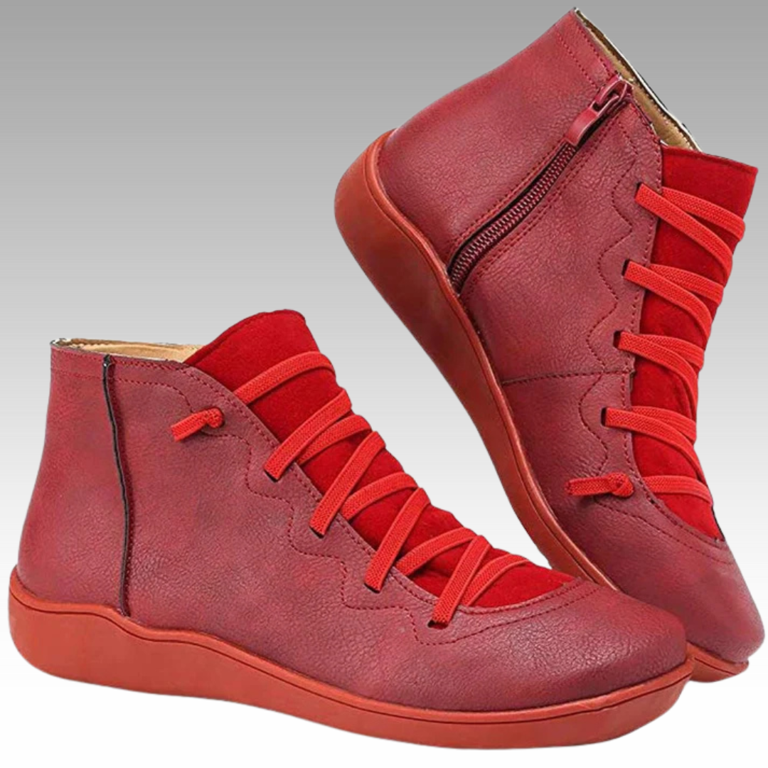 Nina™ - Trendiga Ortopediska Ankelboots i Vintage-stil