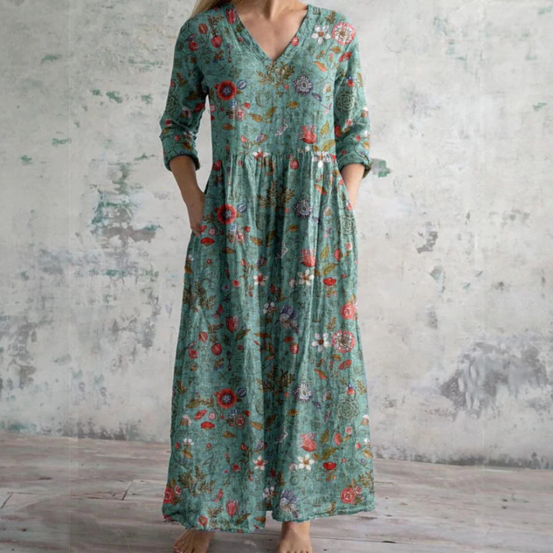 Aisling™ - Elegant Sommarklänning i Hög Kvalitet med Blommigt Mönster