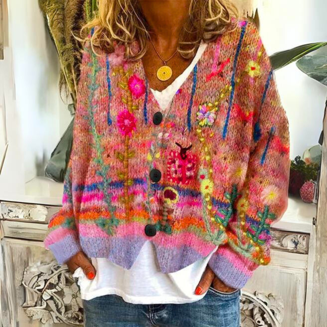 Hannah™ - Varm, Modern och Färgglad Cardigan (Sista artiklarna)