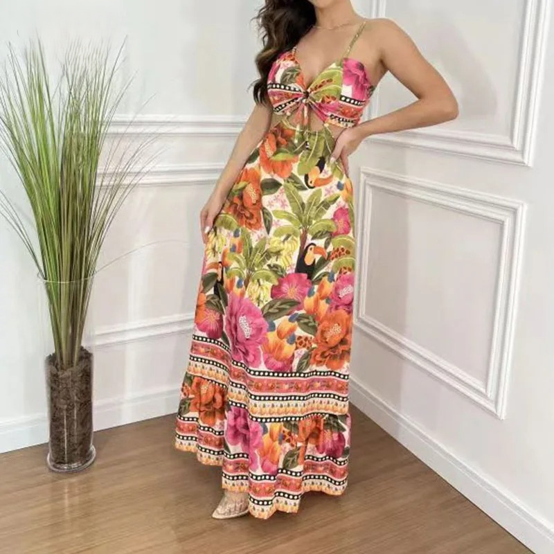 Divina | Tropical Maxi Dress