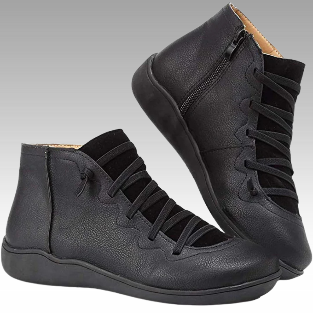 Nina™ - Trendiga Ortopediska Ankelboots i Vintage-stil