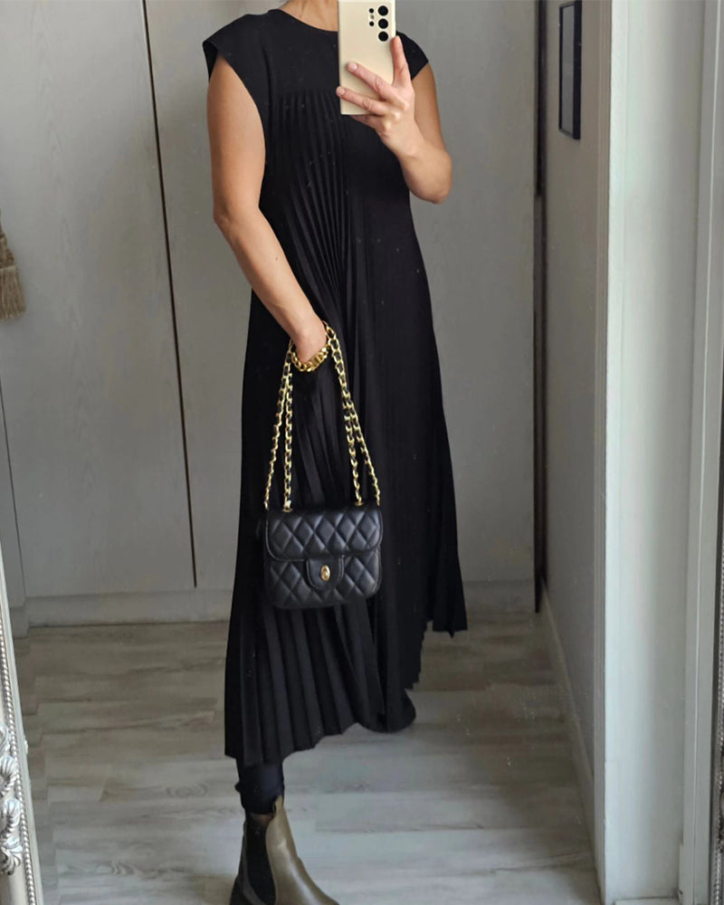 Katharina™ – Tidlös & Bekväm Plisserad Klänning