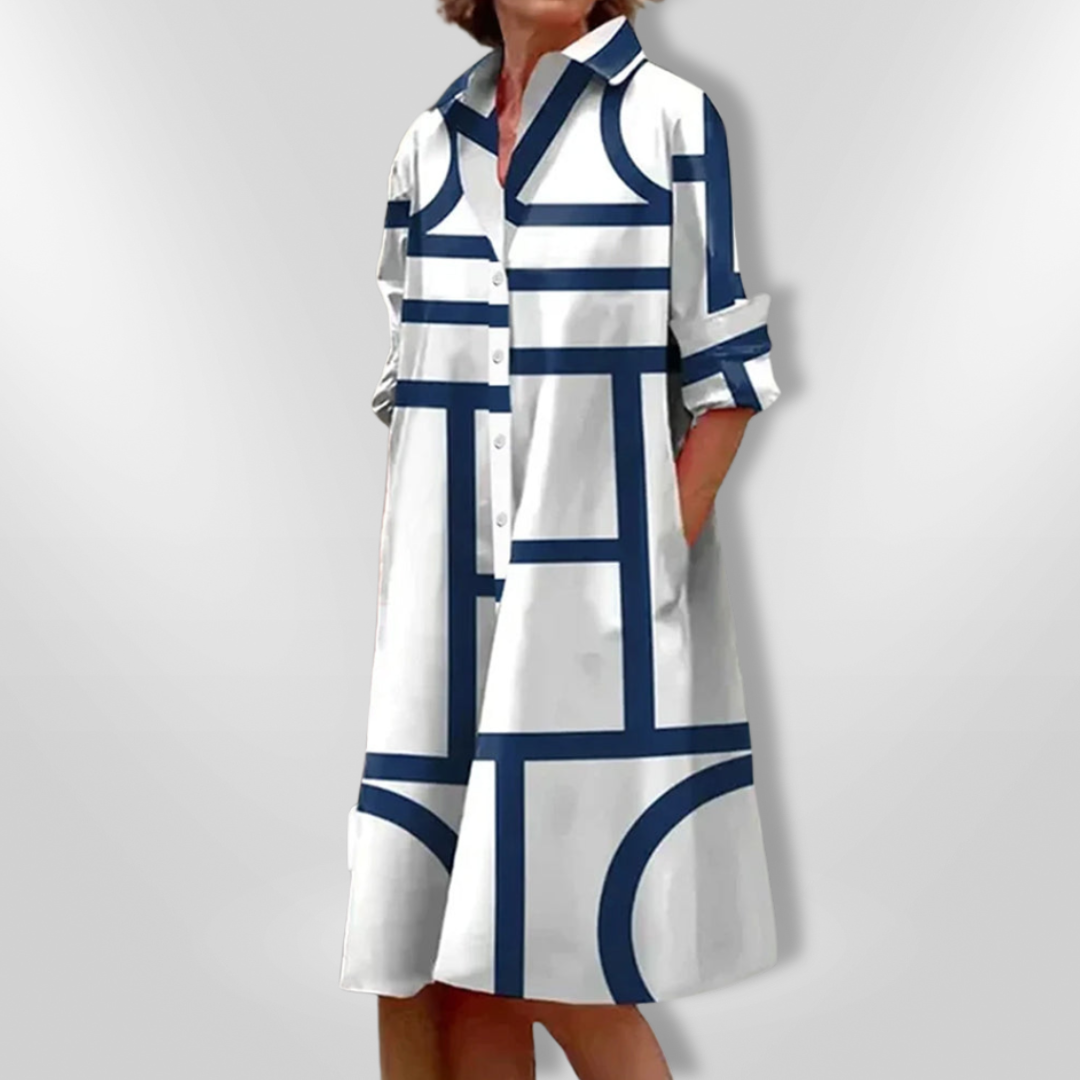 Julie™ - Geometriskt Mönstrad Modern Midiklänning
