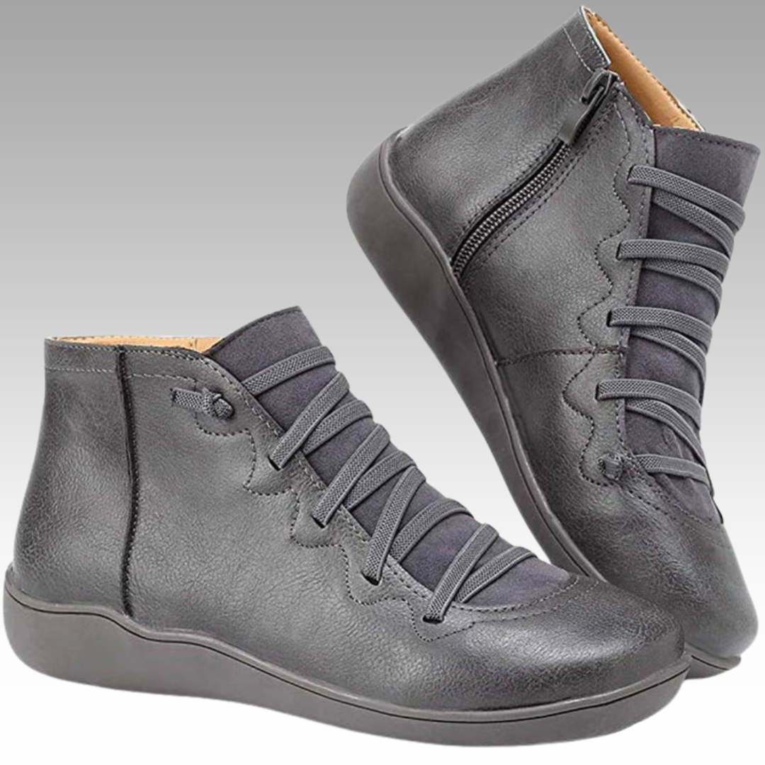 Nina™ - Trendiga Ortopediska Ankelboots i Vintage-stil