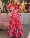 Katerina™ – Bekväm Blommig Klänning med Fickor