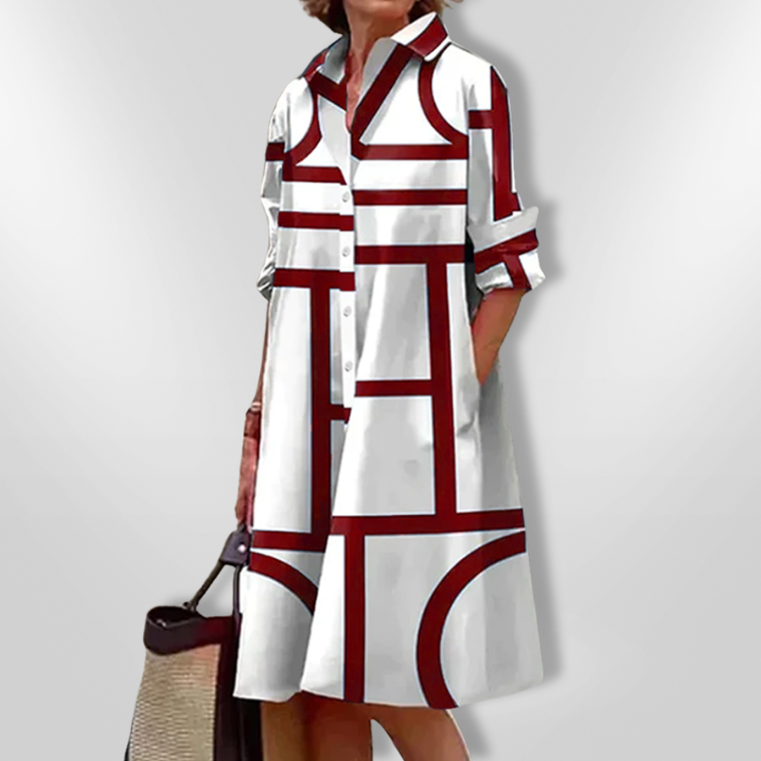 Julie™ - Geometriskt Mönstrad Modern Midiklänning
