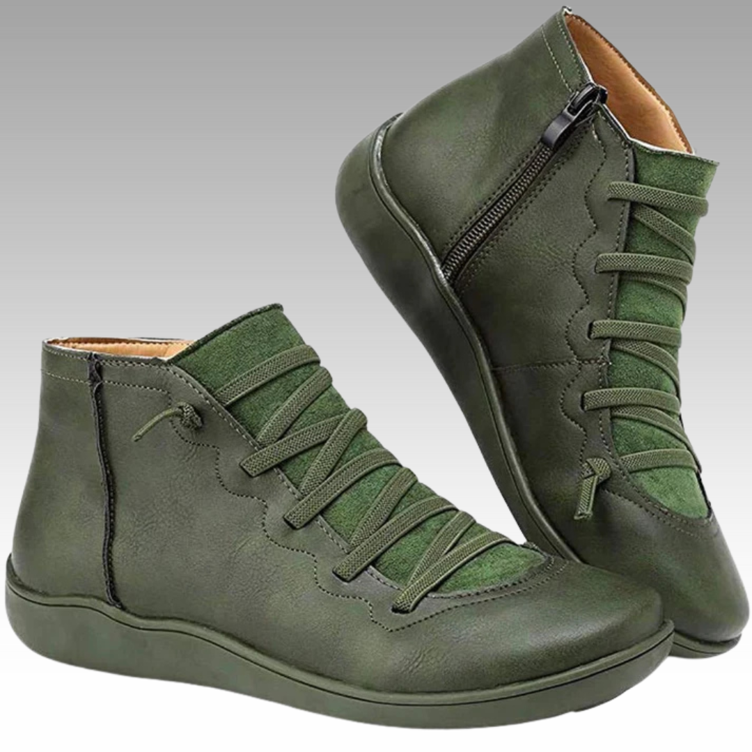 Nina™ - Trendiga Ortopediska Ankelboots i Vintage-stil