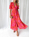 Elenor | Red-pink maxi dress