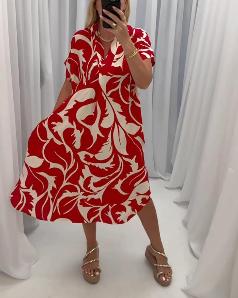 Olma | Casual Dress with Contrast Print