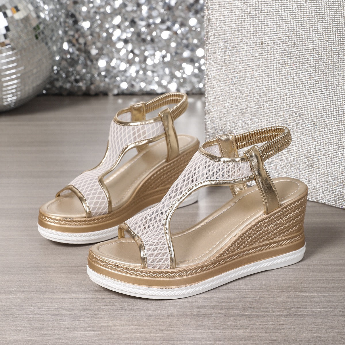 Inez™ – Eleganta Ortopediska Slip-in-sandaler för Kvinnor med Kilklack