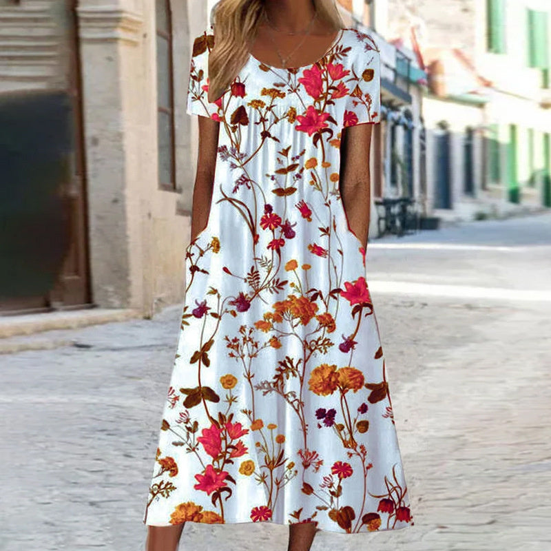 Monica | Floral Boho Dress with Belly Cover