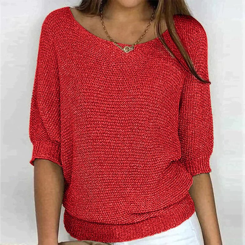Vanessa™ – Stilren Sommarsweater i Tunn Stickad Kvalitet