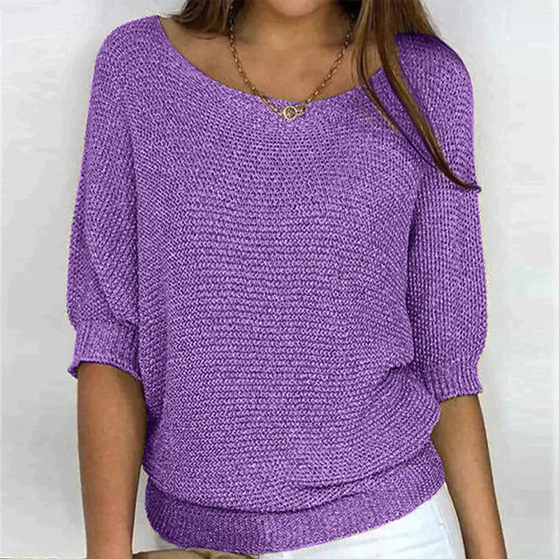 Vanessa™ – Stilren Sommarsweater i Tunn Stickad Kvalitet