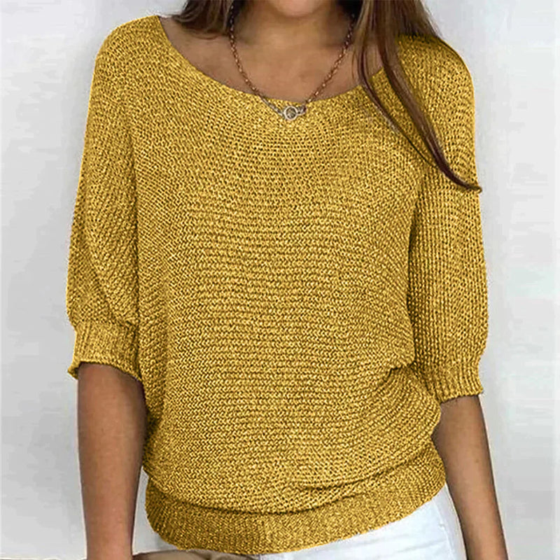 Vanessa™ – Stilren Sommarsweater i Tunn Stickad Kvalitet