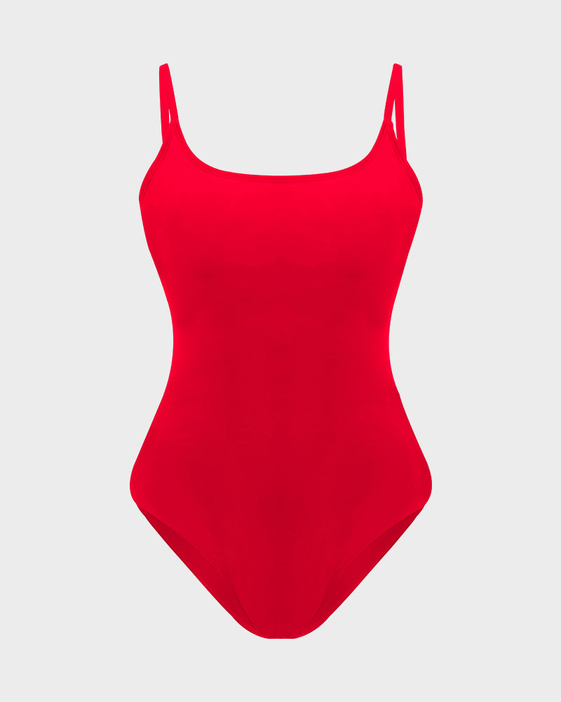 Lace-Up Back Corset Sculpting Swimsuit