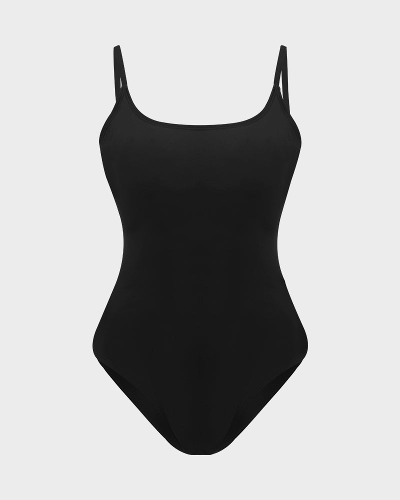 Lace-Up Back Corset Sculpting Swimsuit