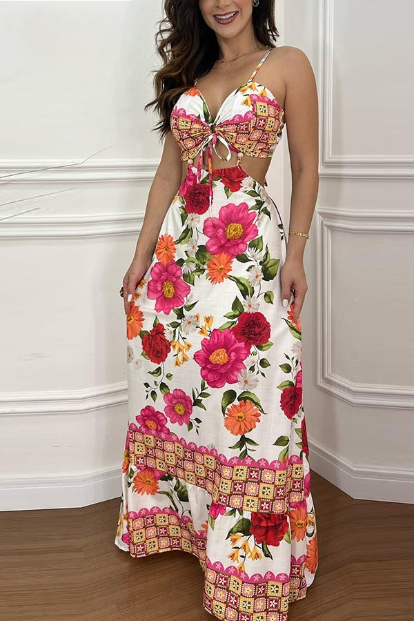 Divina | Tropical Maxi Dress