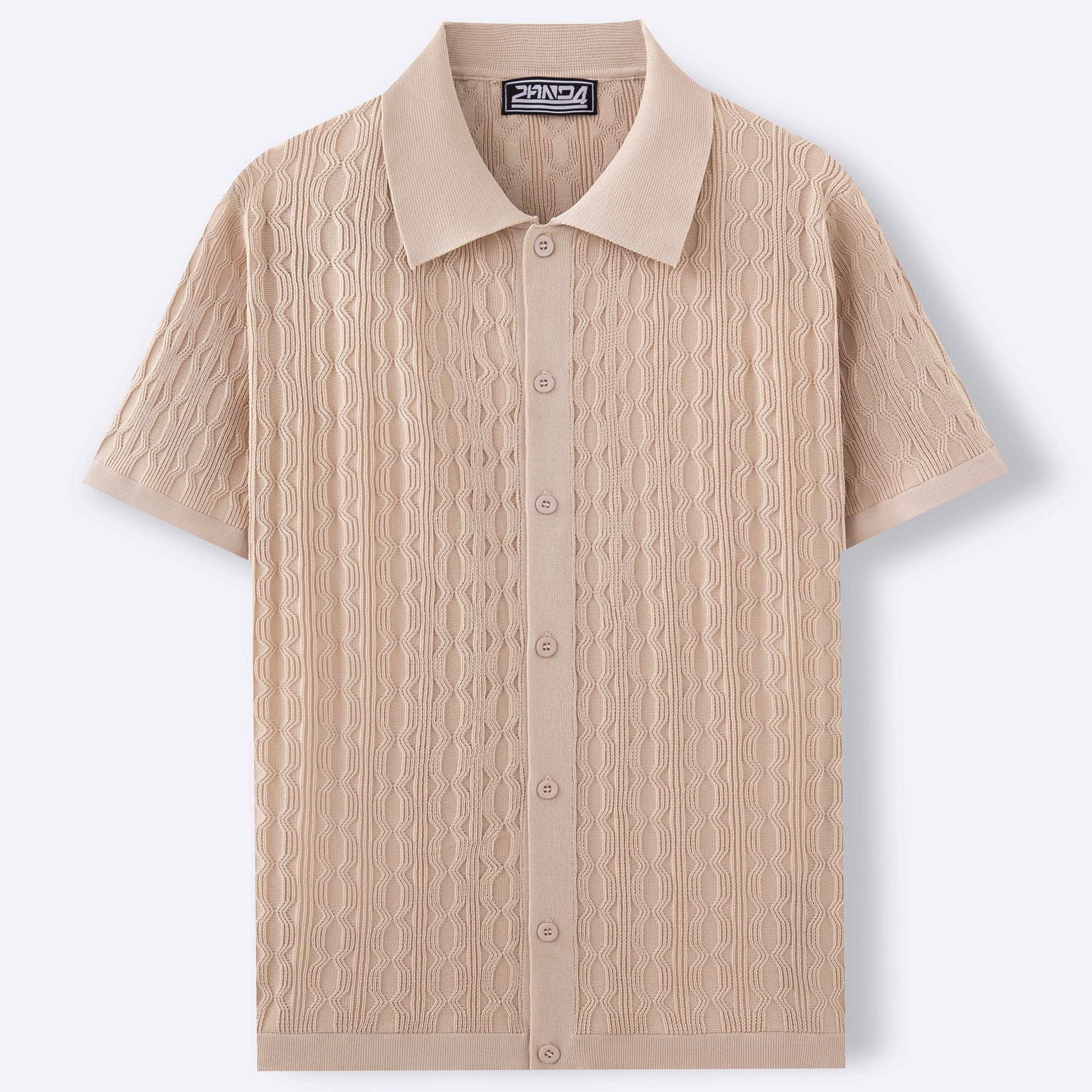 Mattias™ – Elegant Kortärmad Stickad Skjorta