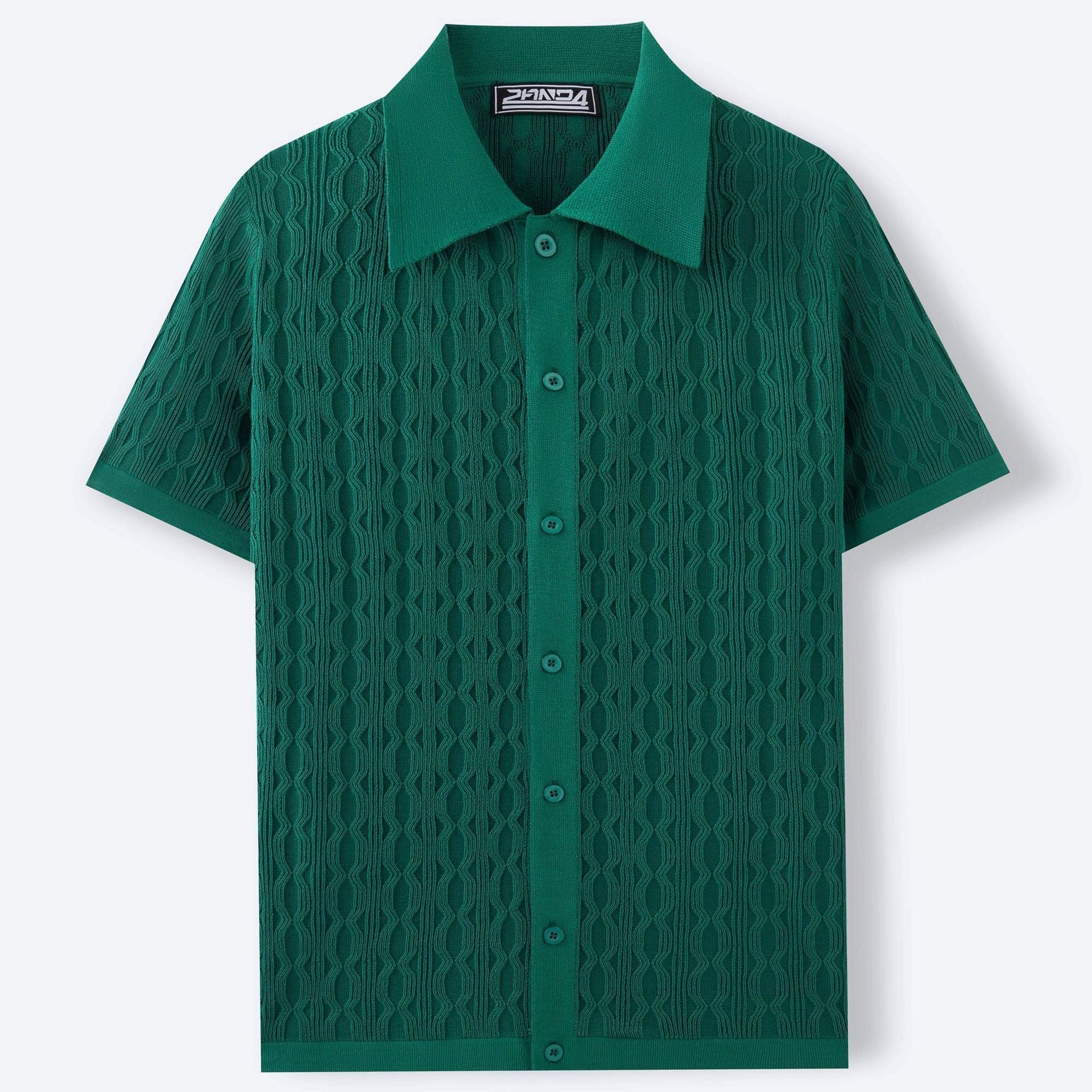 Mattias™ – Elegant Kortärmad Stickad Skjorta