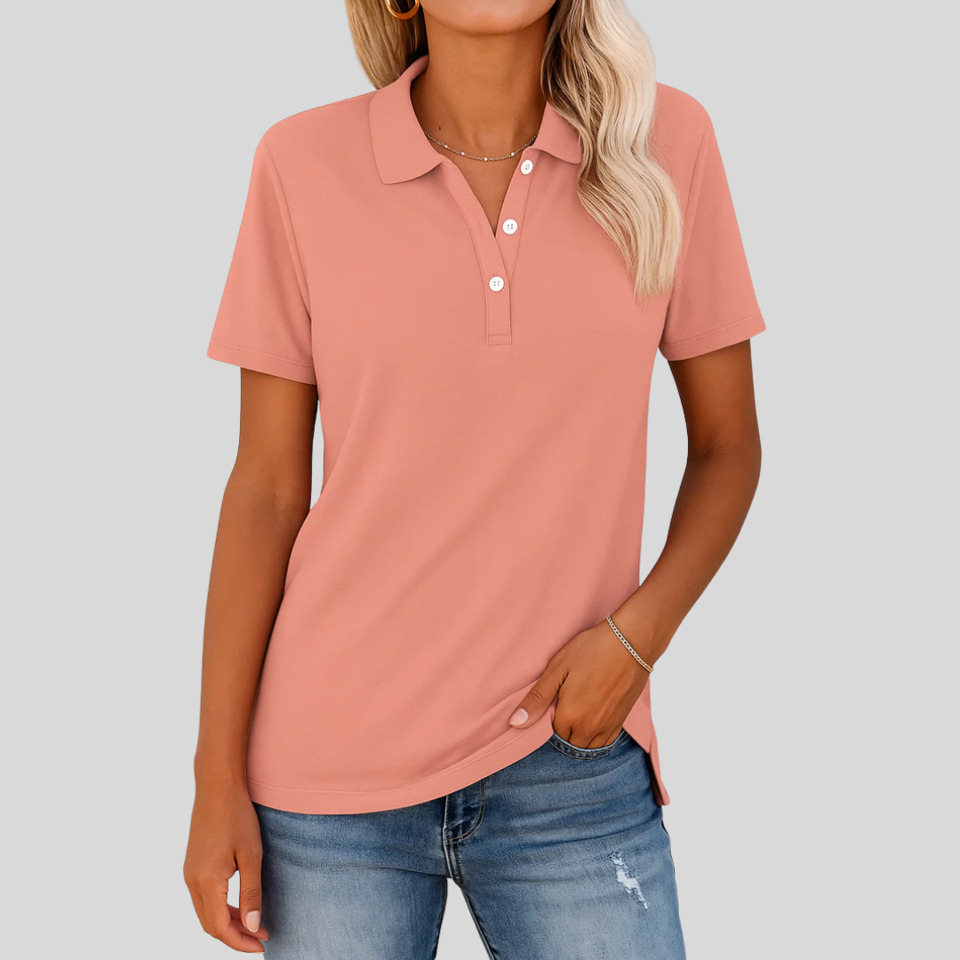 Émilie™ – Andningsbar Pikétröja med Elegant Look | 1 + 1 GRATIS