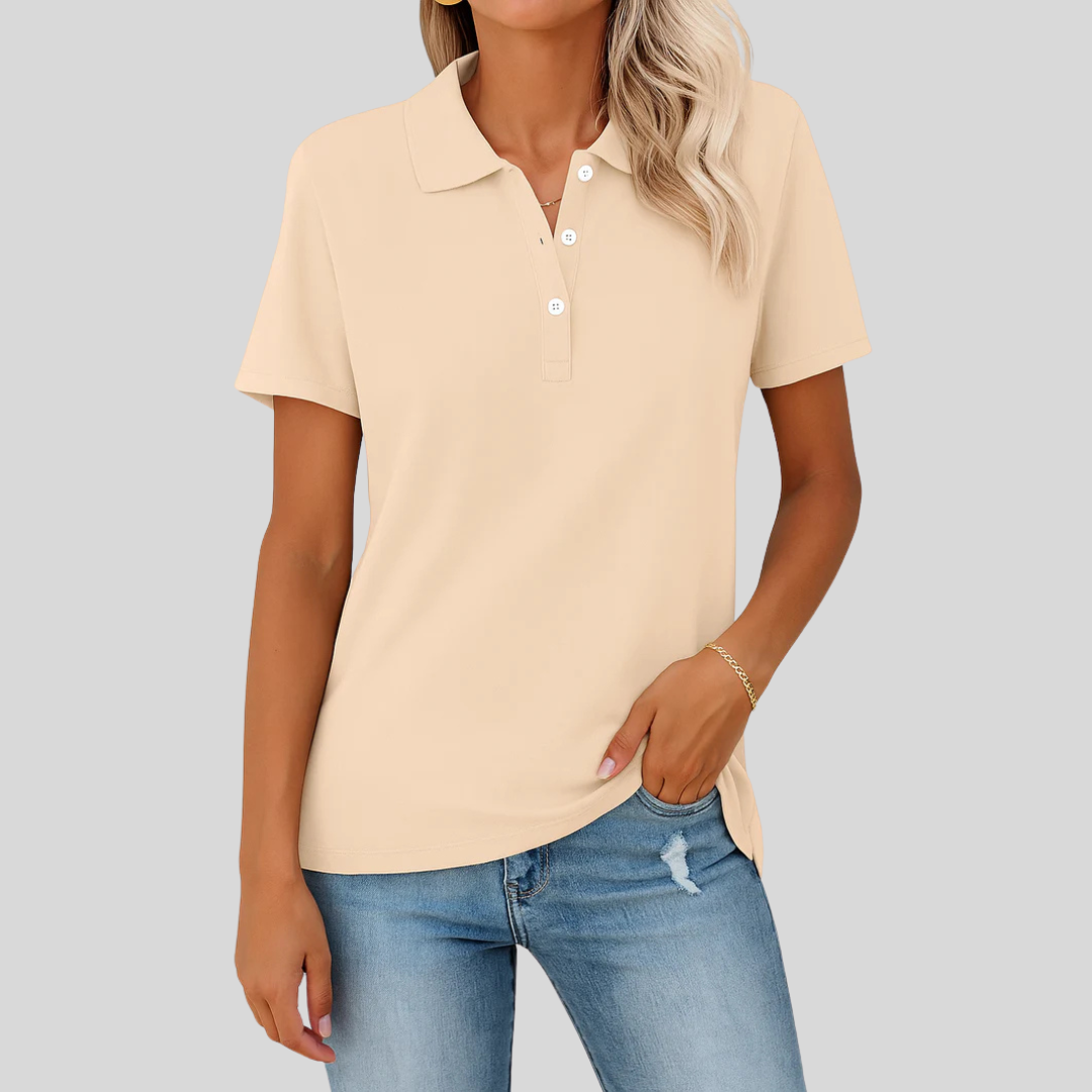 Émilie™ – Andningsbar Pikétröja med Elegant Look | 1 + 1 GRATIS