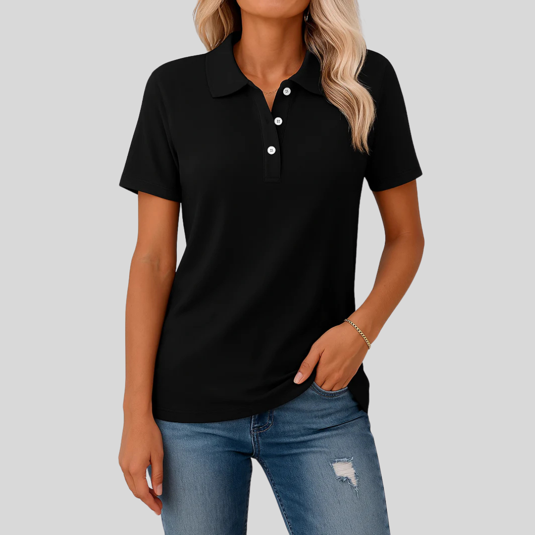Émilie™ – Andningsbar Pikétröja med Elegant Look | 1 + 1 GRATIS