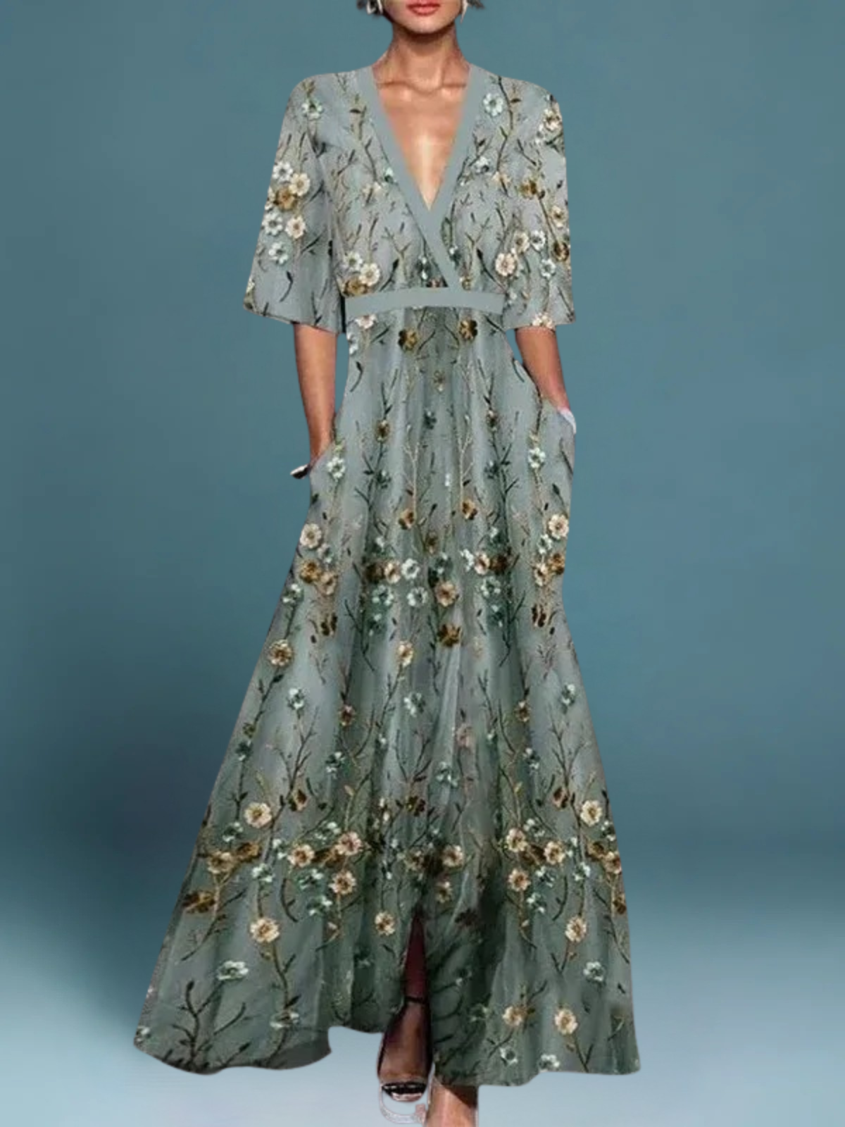 Osenda | Elegant long floral dress