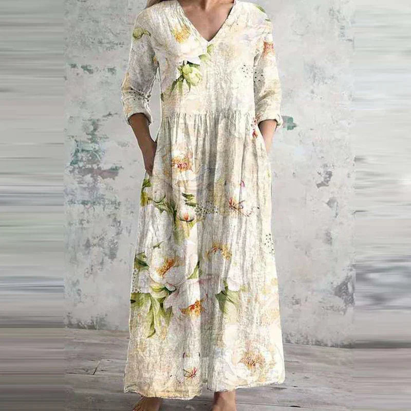 Aisling™ - Elegant Sommarklänning i Hög Kvalitet med Blommigt Mönster