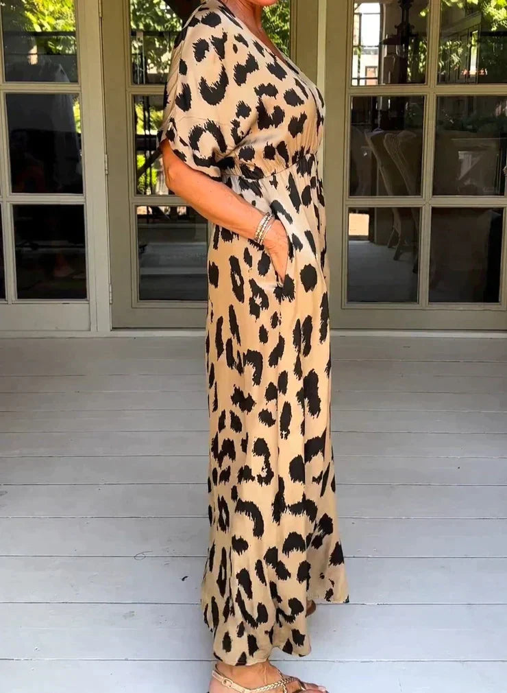Sable™ - Stilren Maxiklänning med Leopardmönster