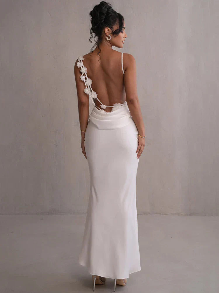 Romina |  Backless floral maxi dress