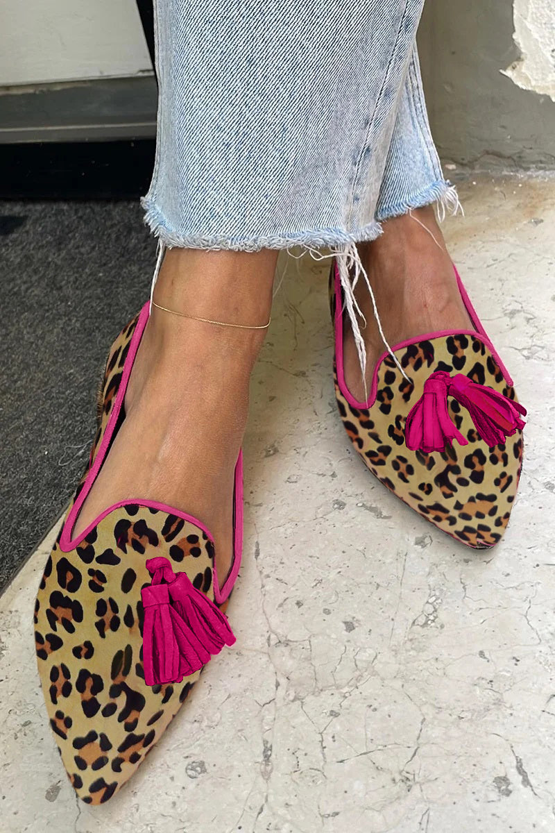 Asma™ - Platta skor med leopardmönster