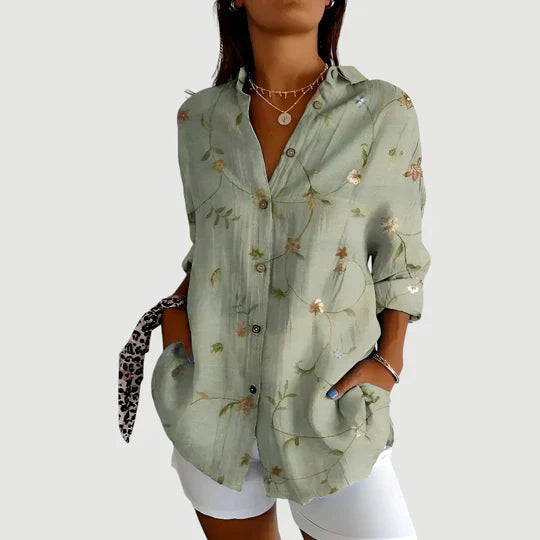 Lilou™ - Vardaglig Blus med Färgglad Design