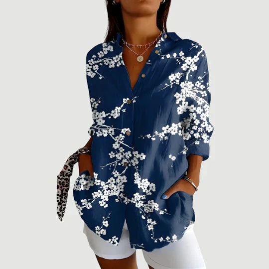 Lilou™ - Vardaglig Blus med Färgglad Design