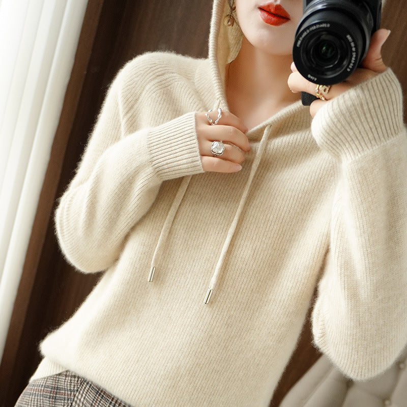 Jamila™ - Bekväm Cashmere Tröja Med Huva