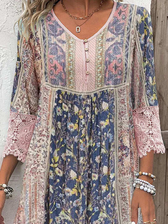 Orla™ – Boho-Chic Mönstrad Klänning