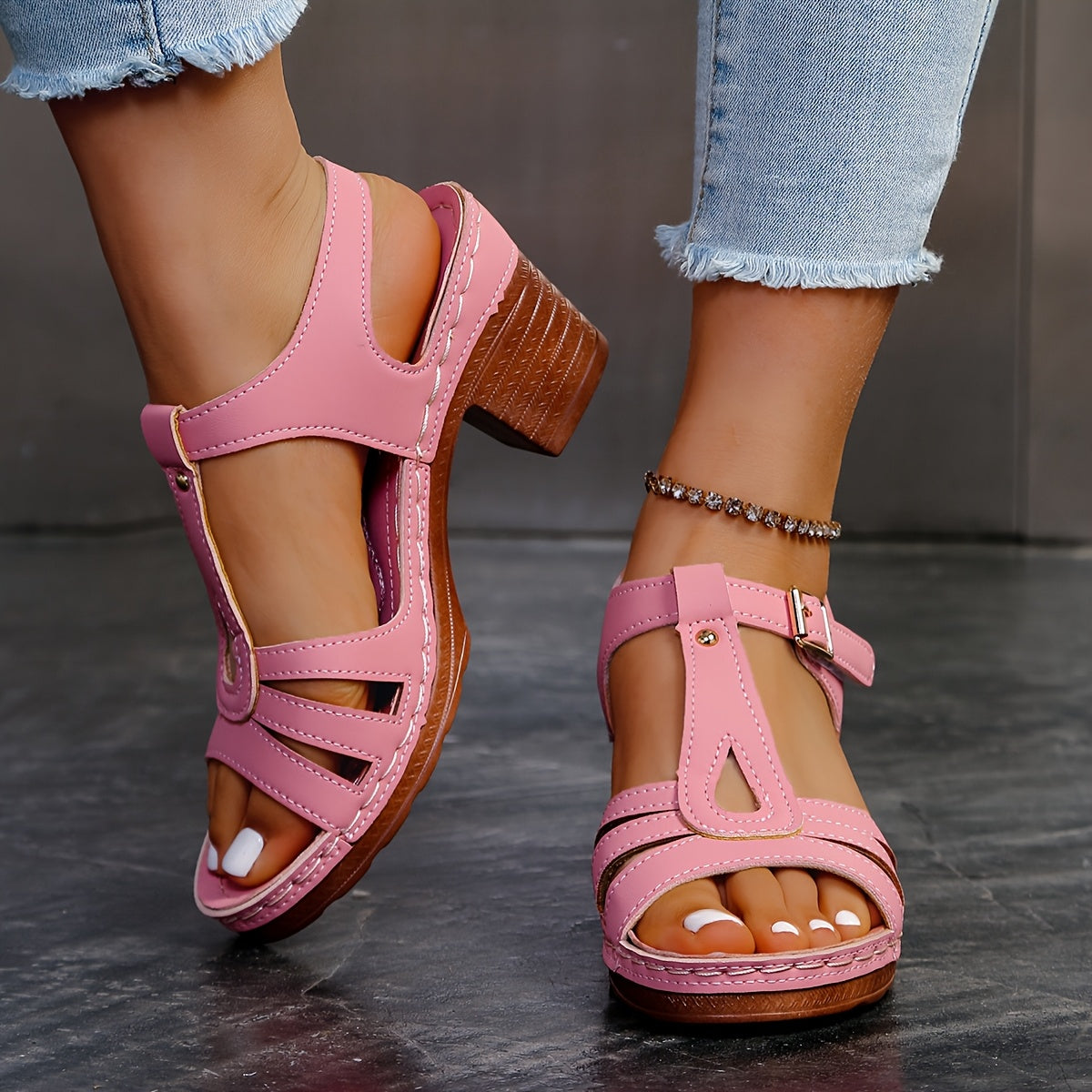 Alessia™ – Damers Moderiktiga Ortopediska Sandaler Med Bekväm Tjock Platå