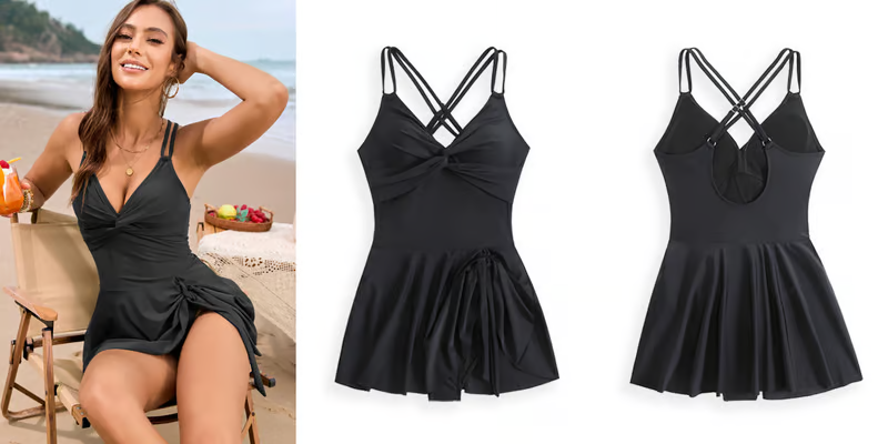 Lola - Crossover Skirt One-piece Swimsuit