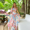 Corey - One Shoulder Floral Print Swimsuit Set
