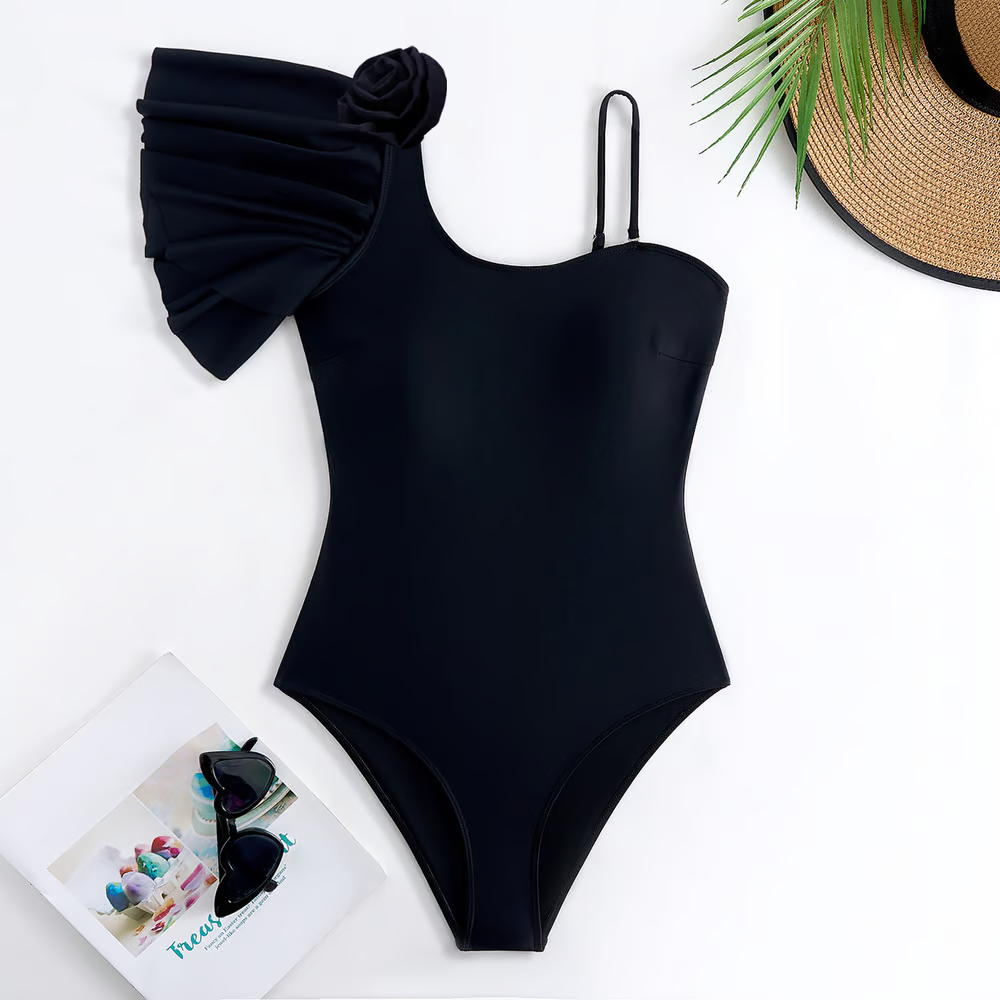 Jodi - Ruffle Flower One Piece Swimsuit Set