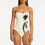 Darla - Bandeau Blossom Print One Piece Swimsuit Set