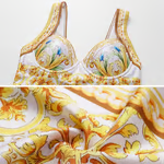 Pepper - Sling Chest Support Golden Majolica Print One Piece Swimsuit Set